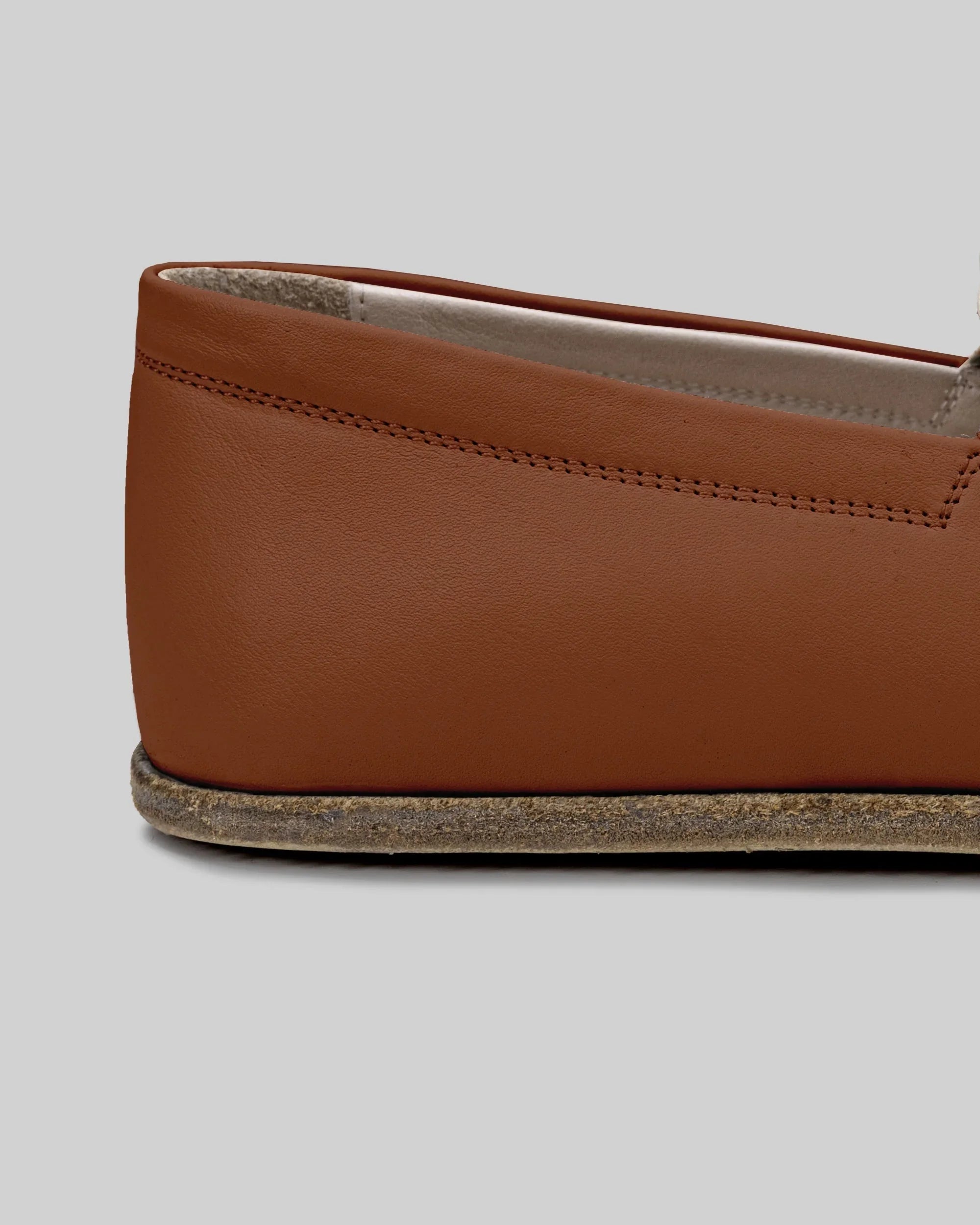 Detail Dark Brown Barefoot Shoes - Handcrafted Calf Leather Turkey | Bespoky