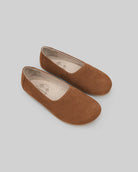 Women's Tan Ballet Flats - Handcrafted Calf Leather Wide Toe Box | Bespoky