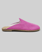 Side view Pink Shearling Slippers - Calf Leather Zero Drop | Bespoky