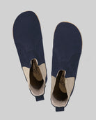 Side view Navy Nubuck Chelsea Boots - Calf Leather Zero Drop | Bespoky
