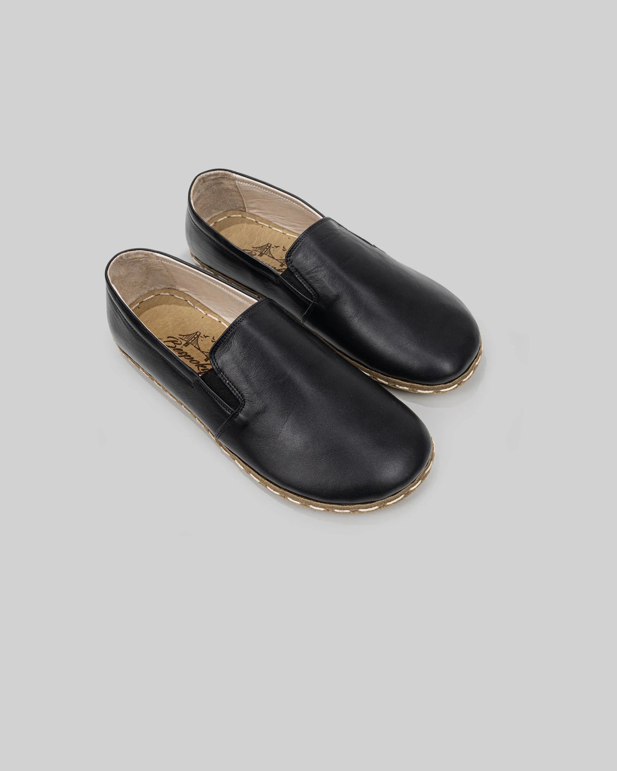 Men's Black Barefoot Shoes - Handcrafted Calf Leather Wide Toe Box | Bespoky