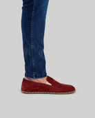 Pair Burgundy Suede Barefoot Shoes - Barefoot Wide Toe Calf Leather | Bespoky