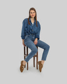 Back view Tan Pointed Toe Oxford - Calf Leather Handcrafted | Bespoky