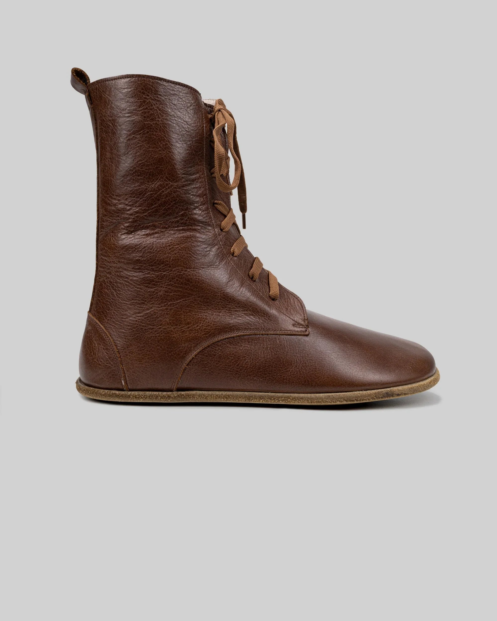 Men's Brown Barefoot Boot - Handcrafted Calf Leather Wide Toe Box | Bespoky