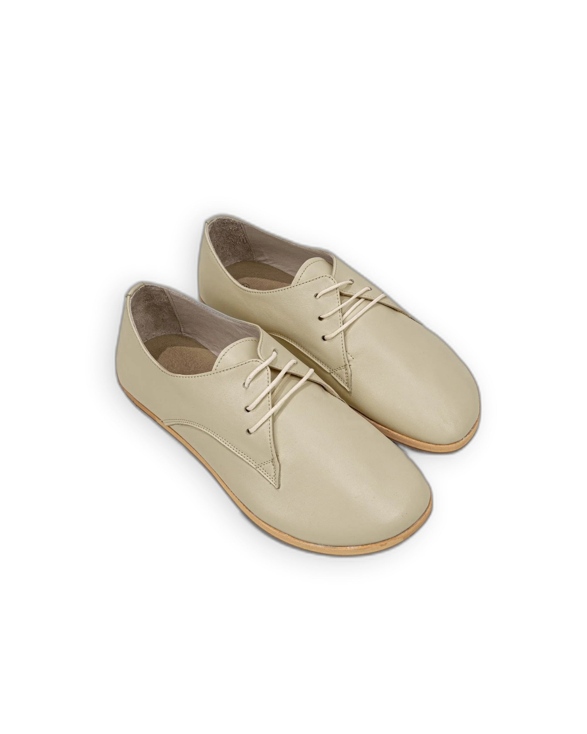 Men's Beige Oxford Shoes - Handcrafted Calf Leather Wide Toe Box | Bespoky