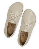 Pair Beige Oxford Shoes - Barefoot Wide Toe Calf Leather | Bespoky