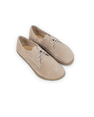 Men's Beige Nubuck Oxford Shoes - Handcrafted Calf Leather Wide Toe Box | Bespoky