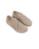 Men's Beige Nubuck Oxford Shoes - Handcrafted Calf Leather Wide Toe Box | Bespoky