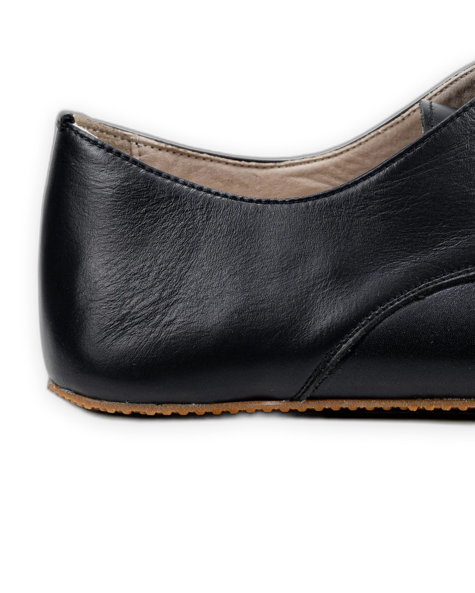 Side view Black Oxford Shoes - Calf Leather Zero Drop | Bespoky