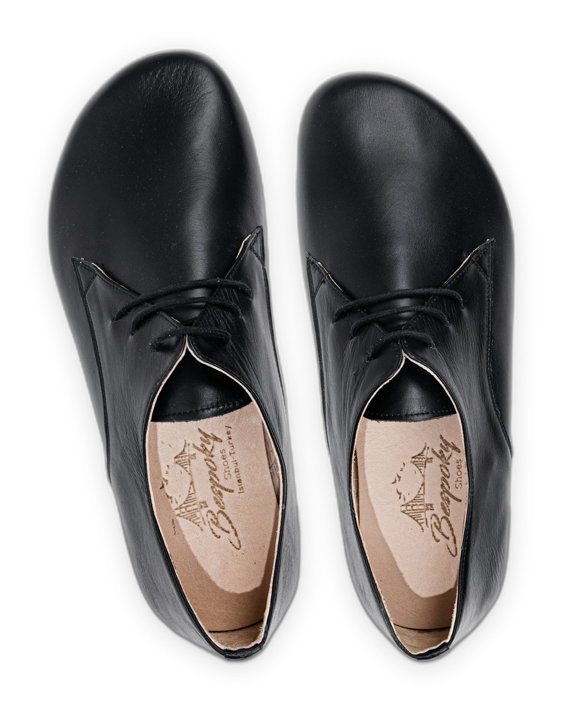 Top view Black Oxford Shoes - Handcrafted Calf Leather | Bespoky