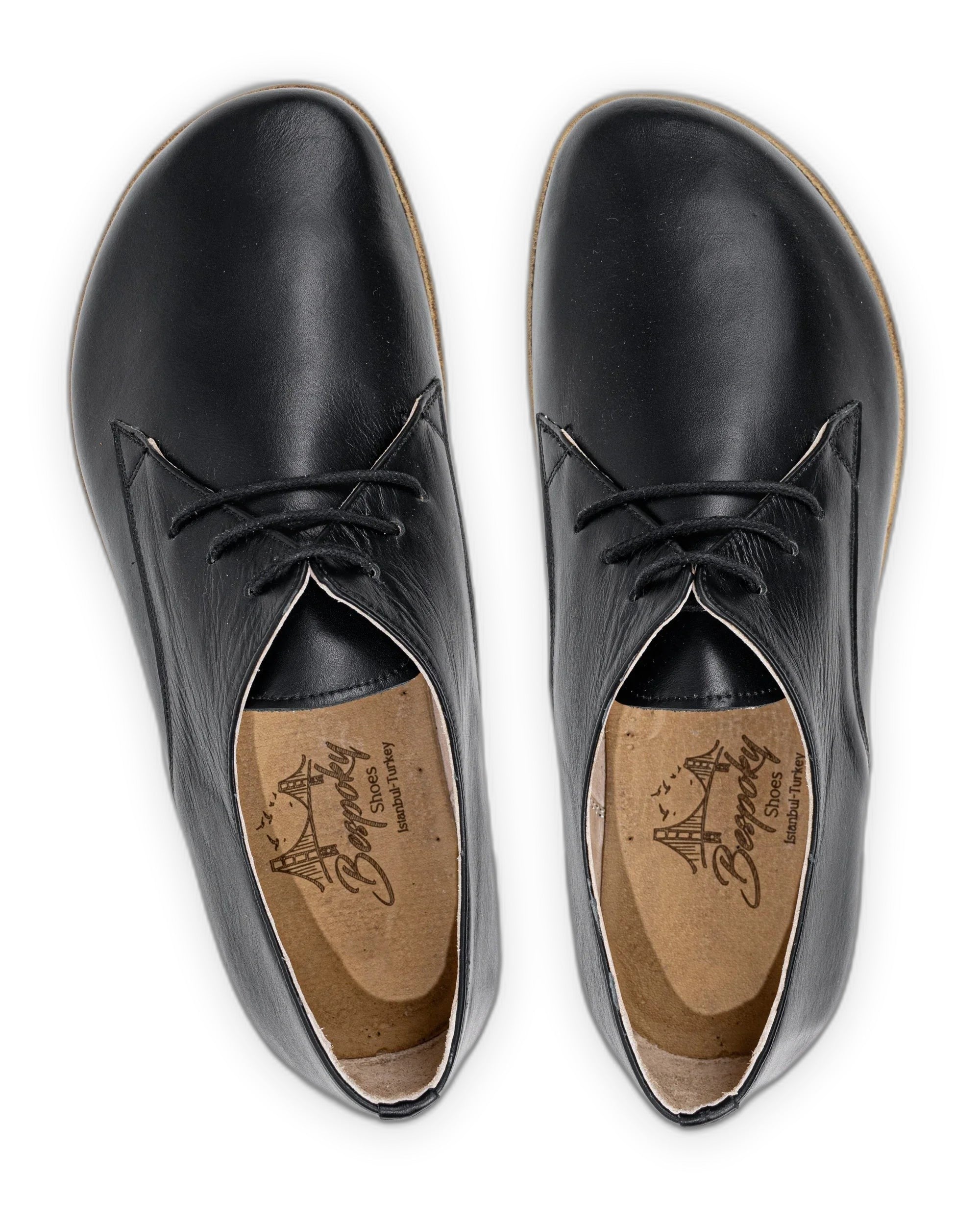 Side view Black Oxford Shoes - Calf Leather Zero Drop | Bespoky