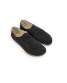 Men's Black Suede Oxford Shoes - Handcrafted Calf Leather Wide Toe Box | Bespoky