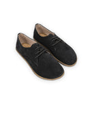 Men's Black Suede Oxford Shoes - Handcrafted Calf Leather Wide Toe Box | Bespoky