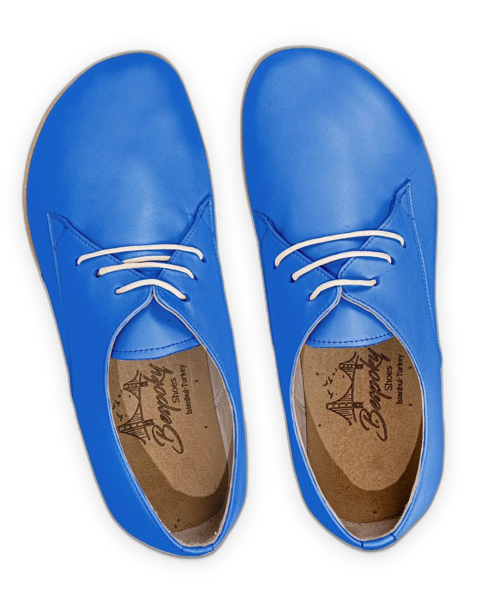 Side view Blue Oxford Shoes - Calf Leather Zero Drop | Bespoky