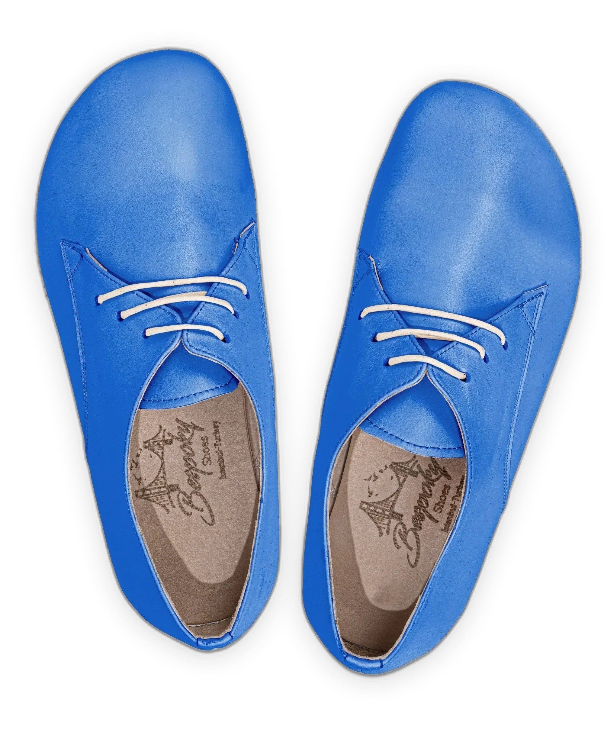 Side view Blue Oxford Shoes - Calf Leather Zero Drop | Bespoky
