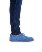 Detail Blue Suede Oxford Shoes - Handcrafted Calf Leather Turkey | Bespoky