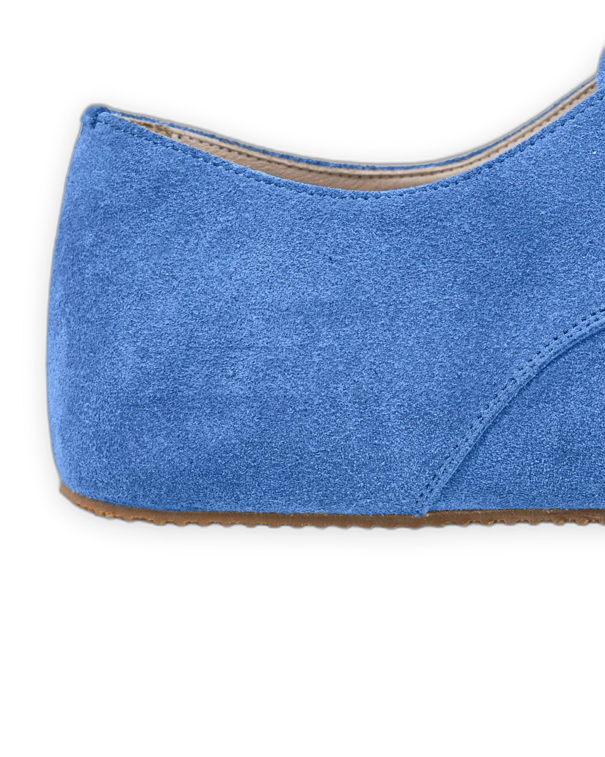 Top view Blue Suede Oxford Shoes - Handcrafted Calf Leather | Bespoky