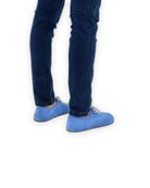 Pair Blue Suede Oxford Shoes - Barefoot Wide Toe Calf Leather | Bespoky