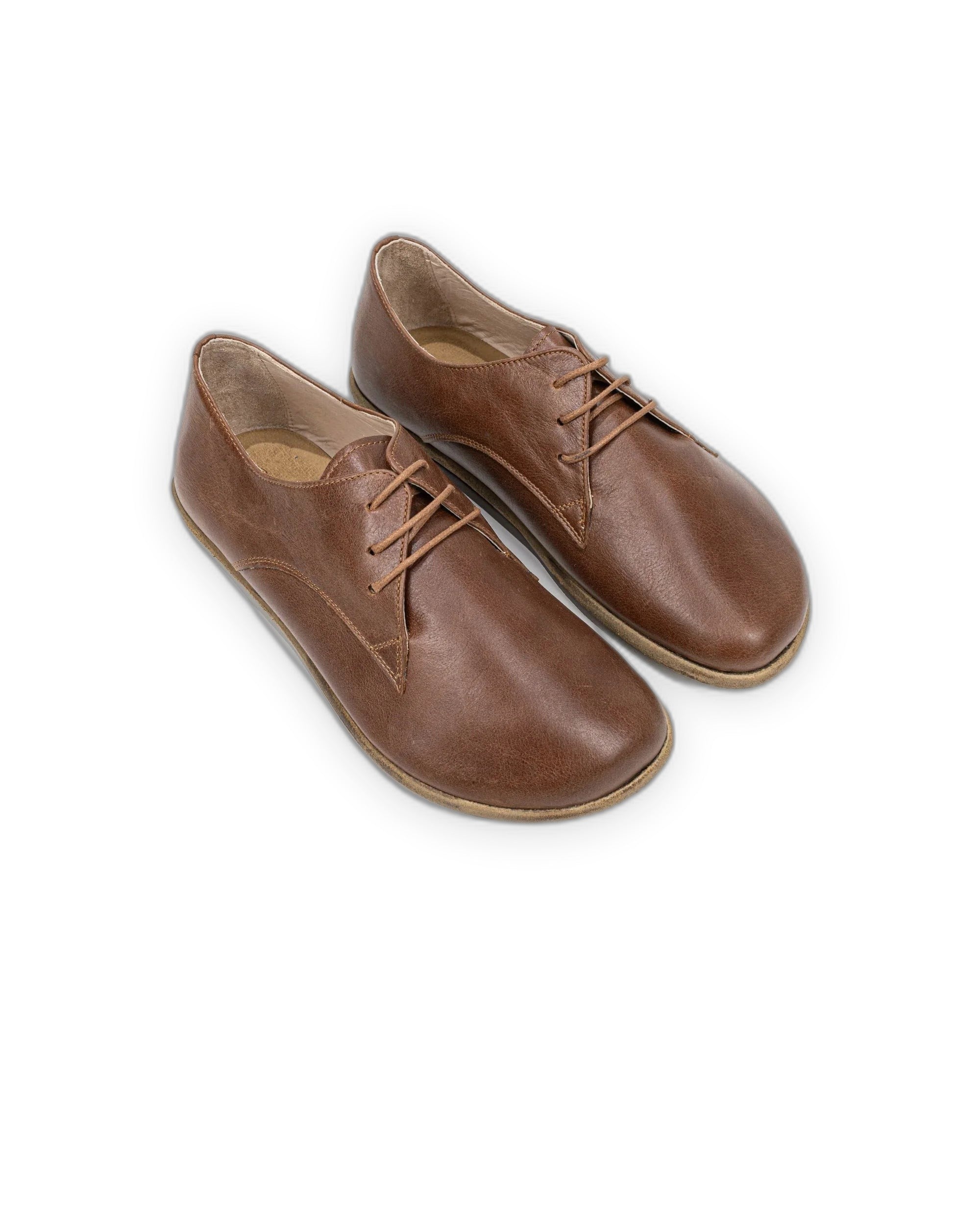 Men's Brown Oxford Shoes - Handcrafted Calf Leather Wide Toe Box | Bespoky