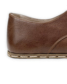 Detail Brown Oxford Shoes - Handcrafted Calf Leather Turkey | Bespoky