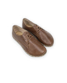 Men's Brown Oxford Shoes - Handcrafted Calf Leather Wide Toe Box | Bespoky