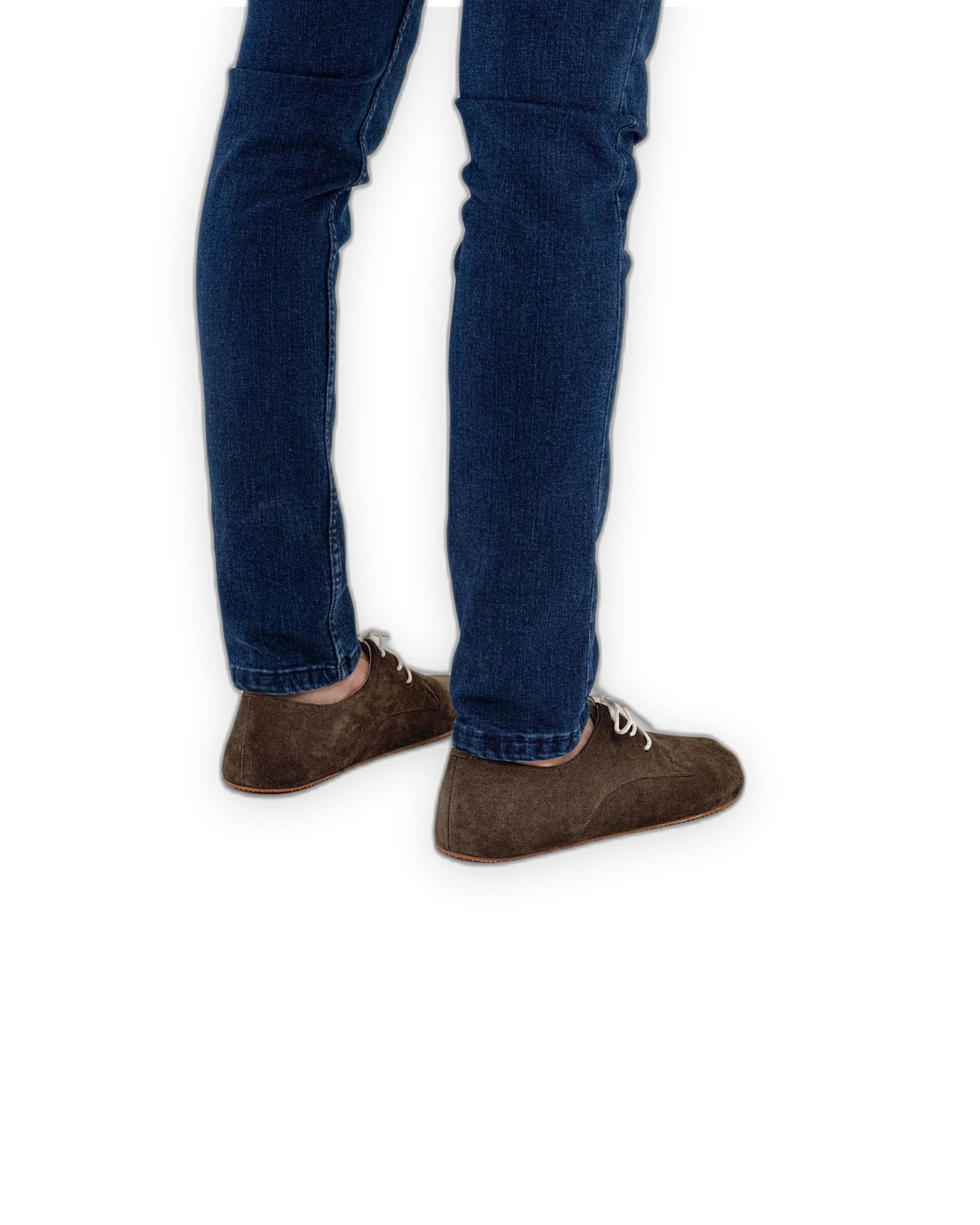 Pair Brown Suede Oxford Shoes - Barefoot Wide Toe Calf Leather | Bespoky
