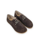 Men's Brown Suede Oxford Shoes - Handcrafted Calf Leather Wide Toe Box | Bespoky