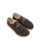 Men's Brown Suede Oxford Shoes - Handcrafted Calf Leather Wide Toe Box | Bespoky