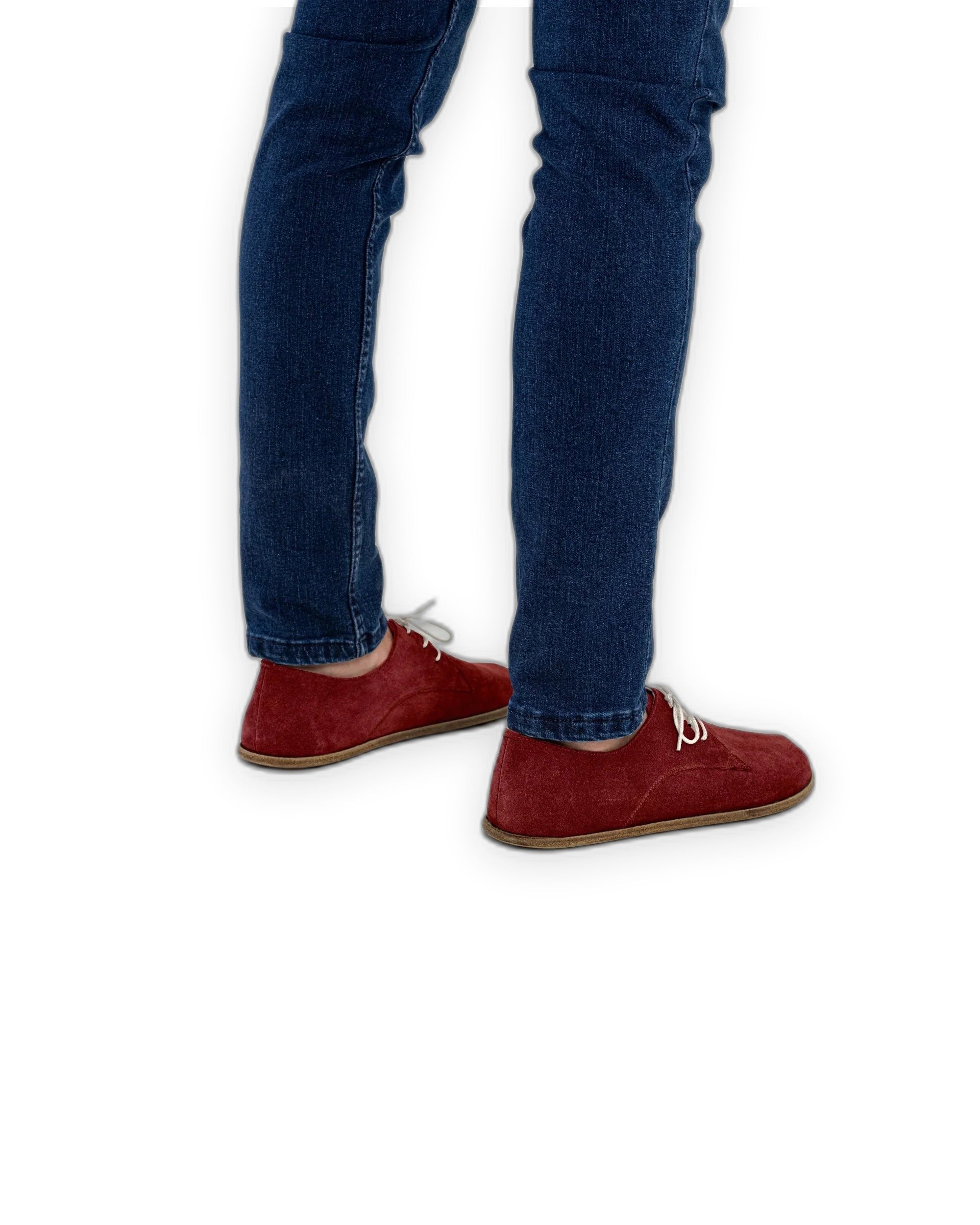 Top view Burgundy Suede Oxford Shoes - Handcrafted Calf Leather | Bespoky