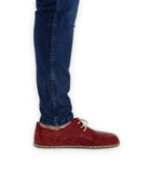 Detail Burgundy Suede Oxford Shoes - Handcrafted Calf Leather Turkey | Bespoky