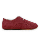 Side view Burgundy Suede Oxford Shoes - Calf Leather Zero Drop | Bespoky