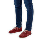 Detail Burgundy Suede Oxford Shoes - Handcrafted Calf Leather Turkey | Bespoky