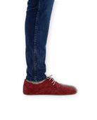 Back view Burgundy Suede Oxford Shoes - Calf Leather Handcrafted | Bespoky