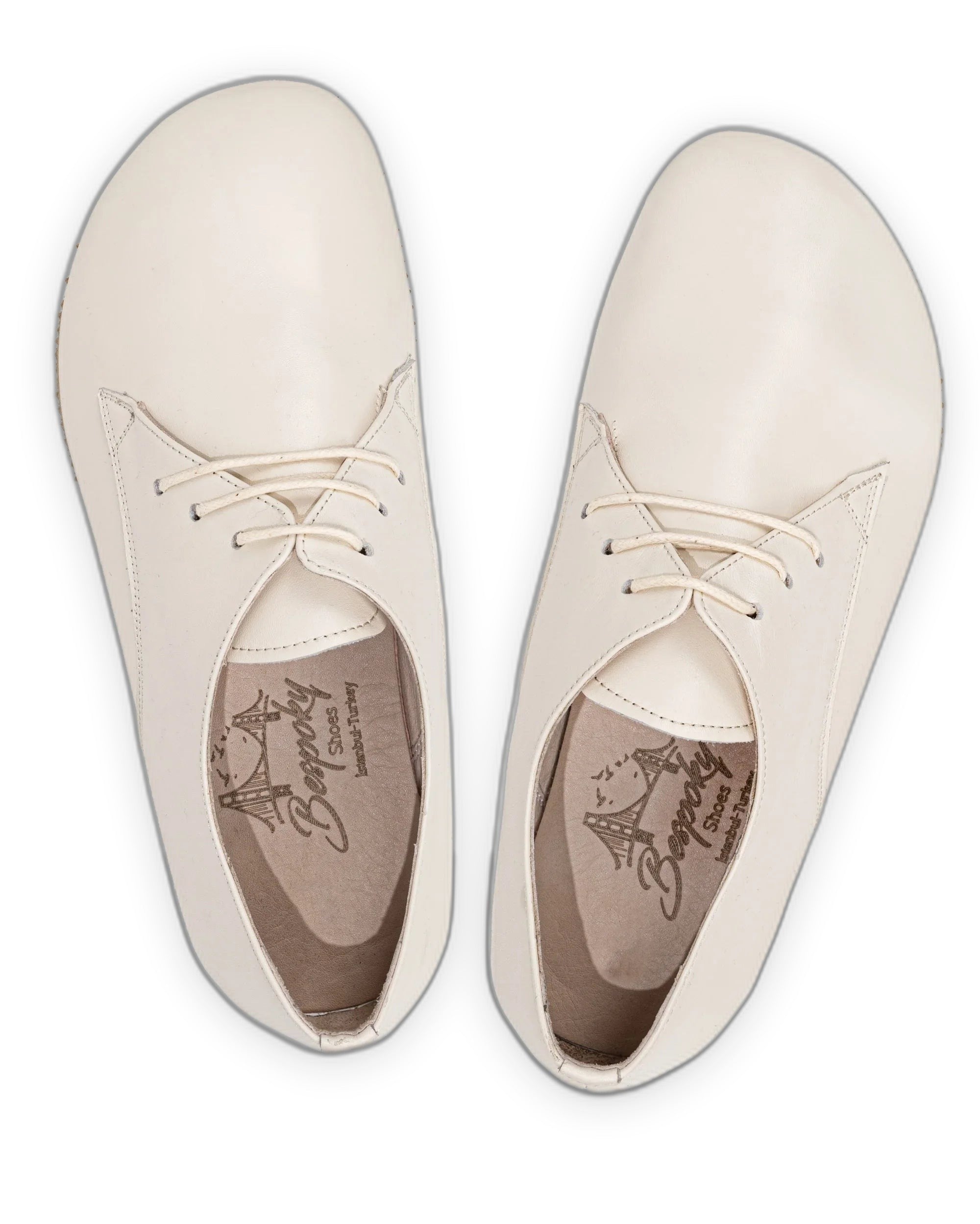 Detail Cream Oxford Shoes - Handcrafted Calf Leather Turkey | Bespoky