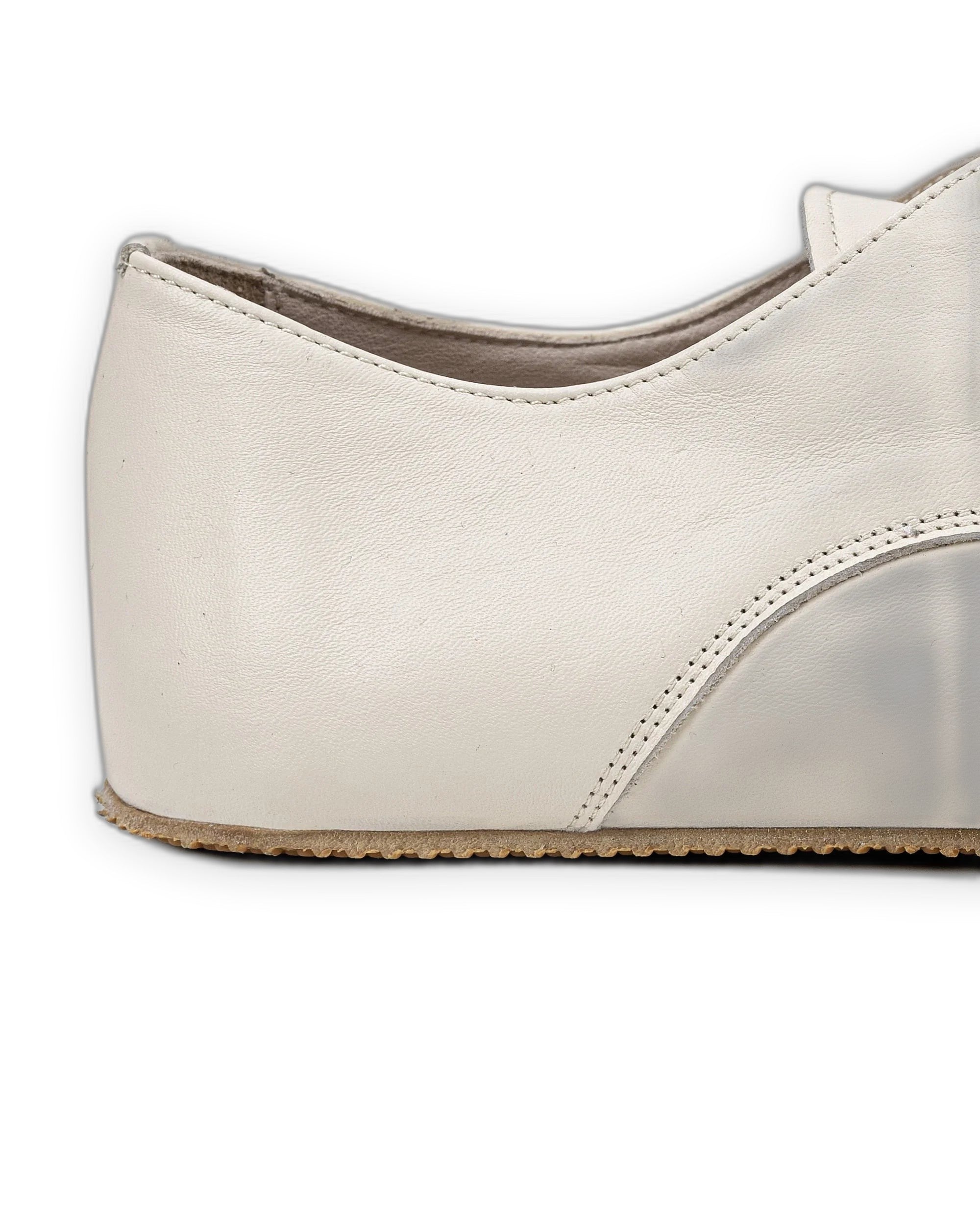 Pair Cream Oxford Shoes - Barefoot Wide Toe Calf Leather | Bespoky