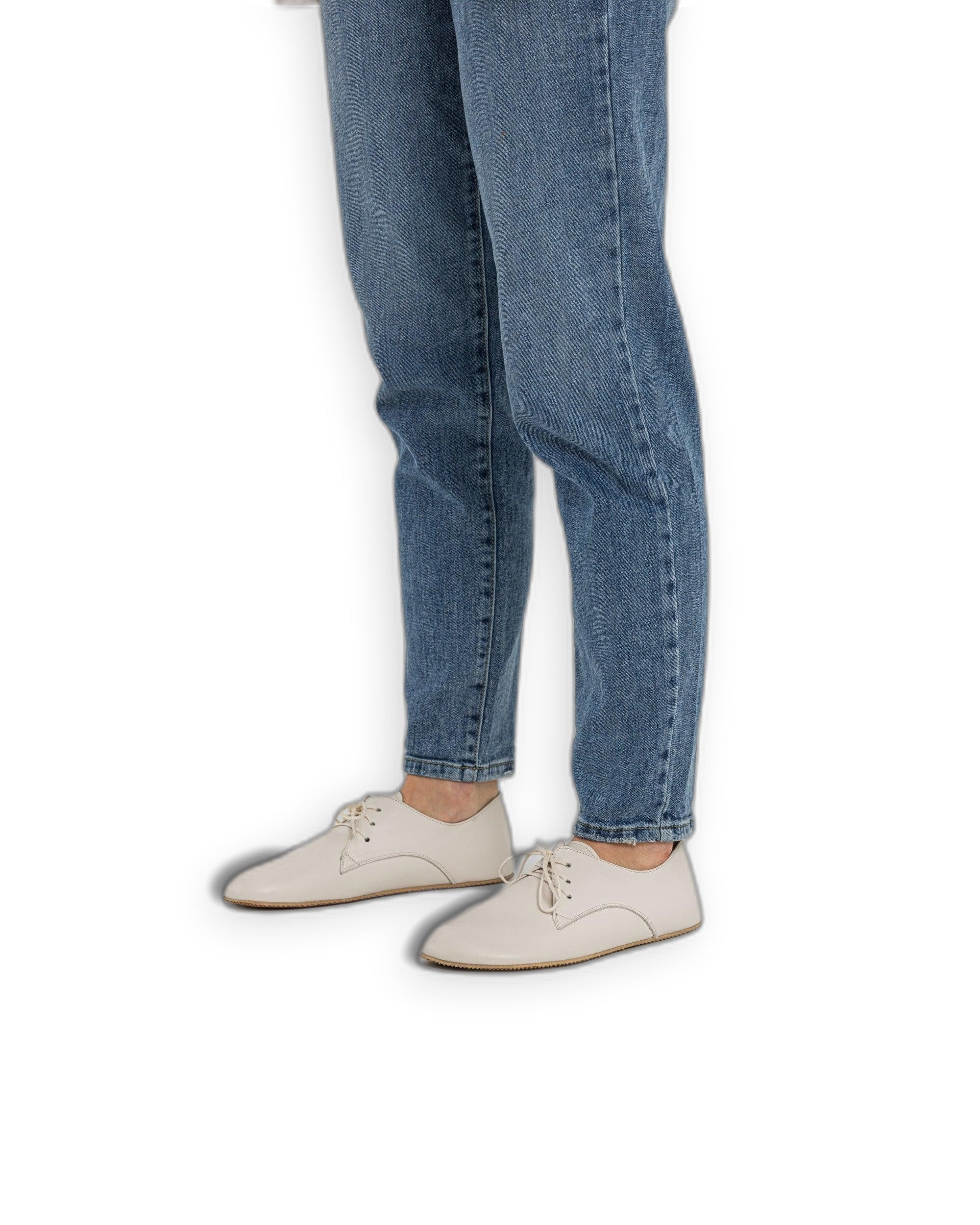 Back view Cream Oxford Shoes - Calf Leather Handcrafted | Bespoky