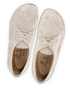 Side view Cream Suede Oxford Shoes - Calf Leather Zero Drop | Bespoky