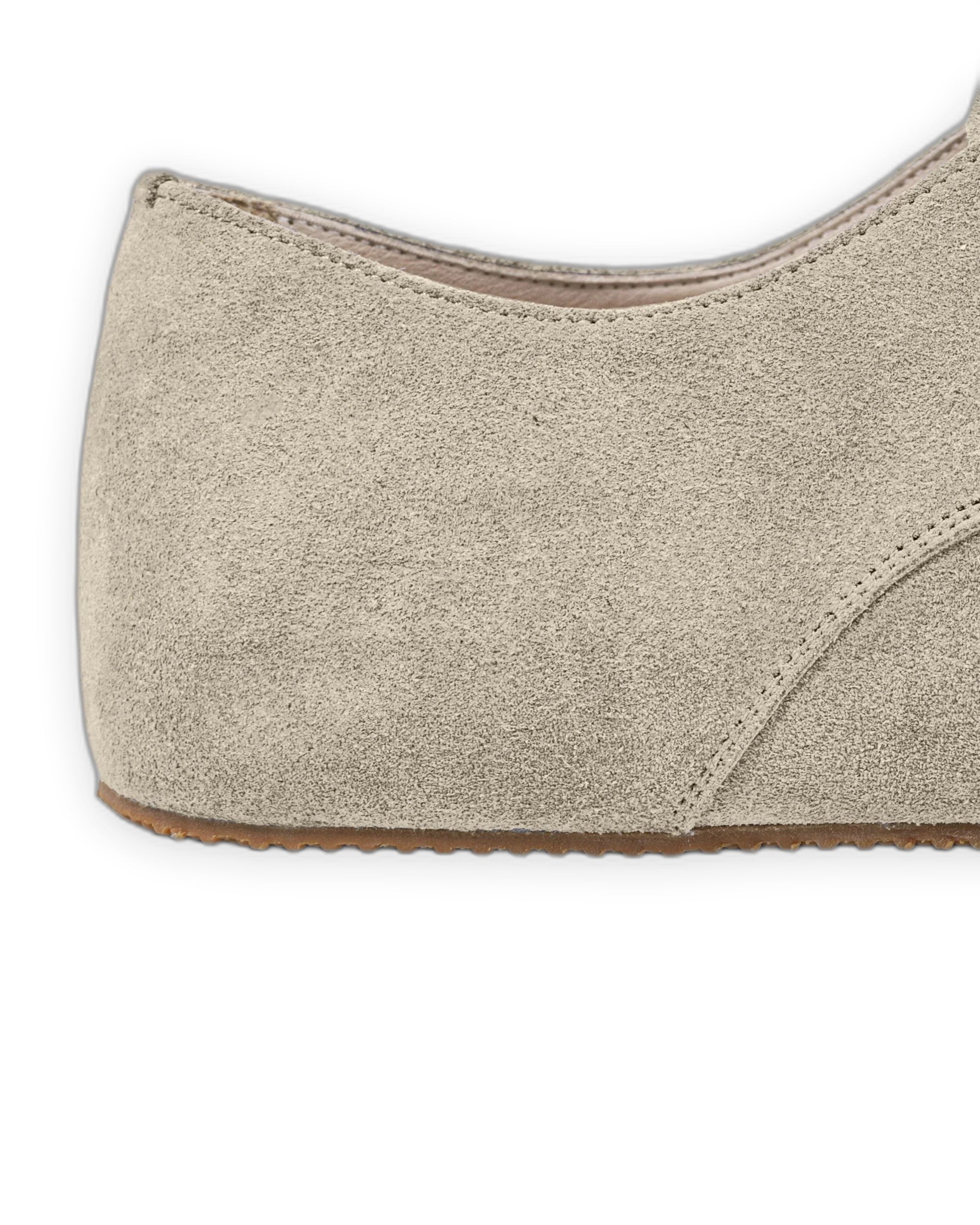 Detail Cream Suede Oxford Shoes - Handcrafted Calf Leather Turkey | Bespoky