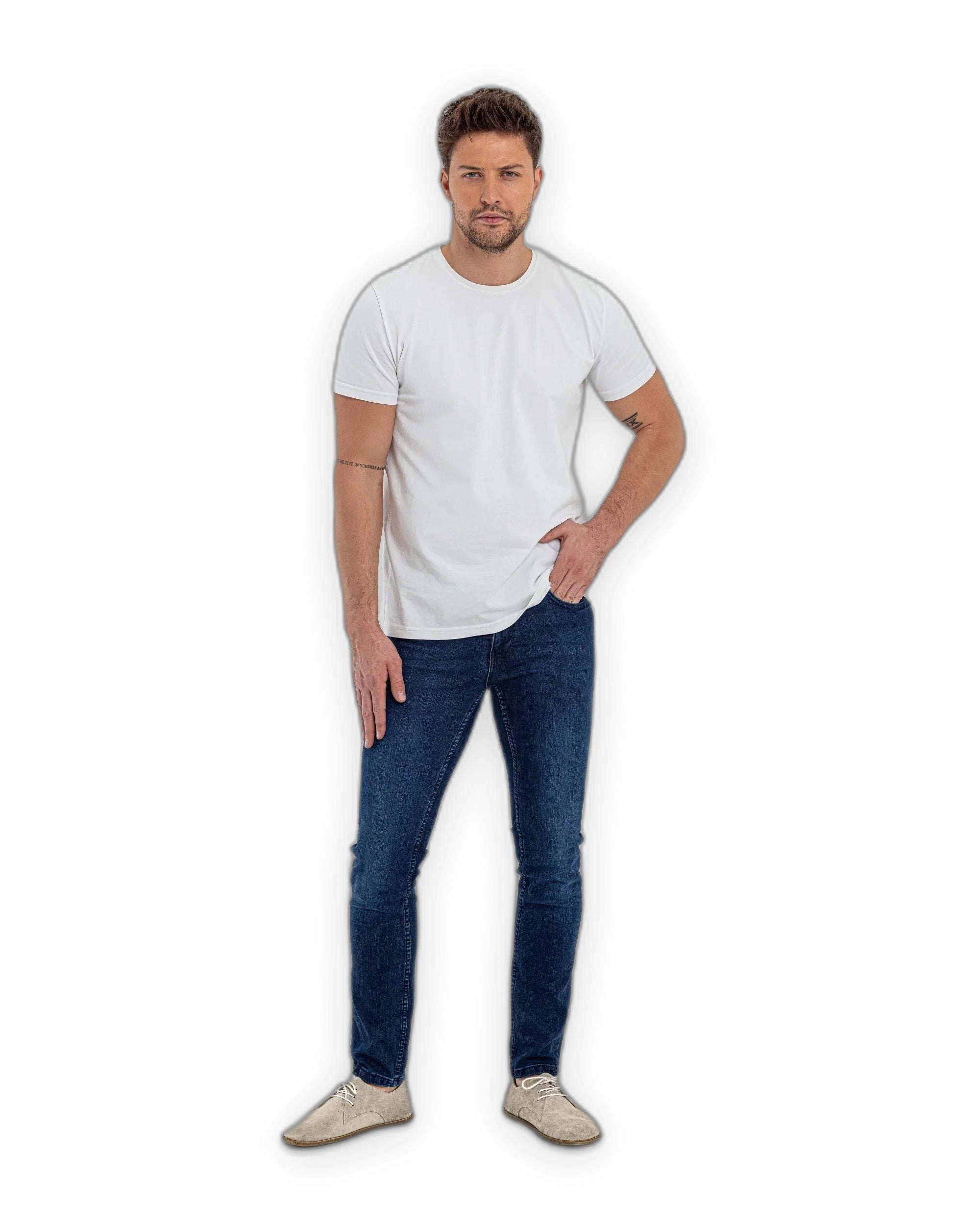 Pair Cream Suede Oxford Shoes - Barefoot Wide Toe Calf Leather | Bespoky