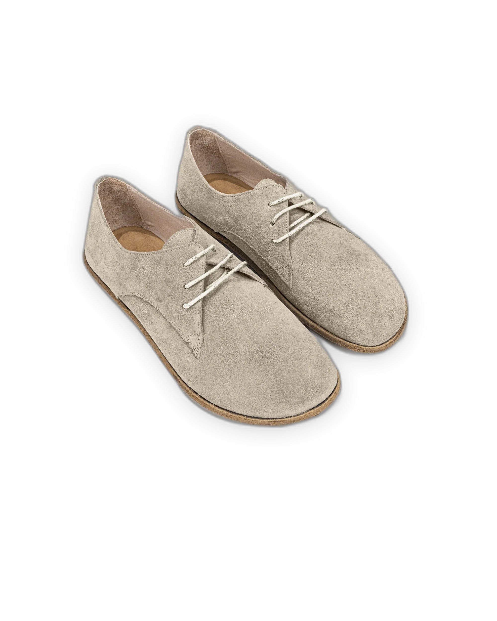 Barefoot Oxford Shoes Men Suede Cream | Calf Leather