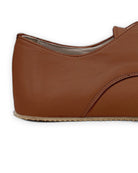 Detail Dark Brown Oxford Shoes - Handcrafted Calf Leather Turkey | Bespoky