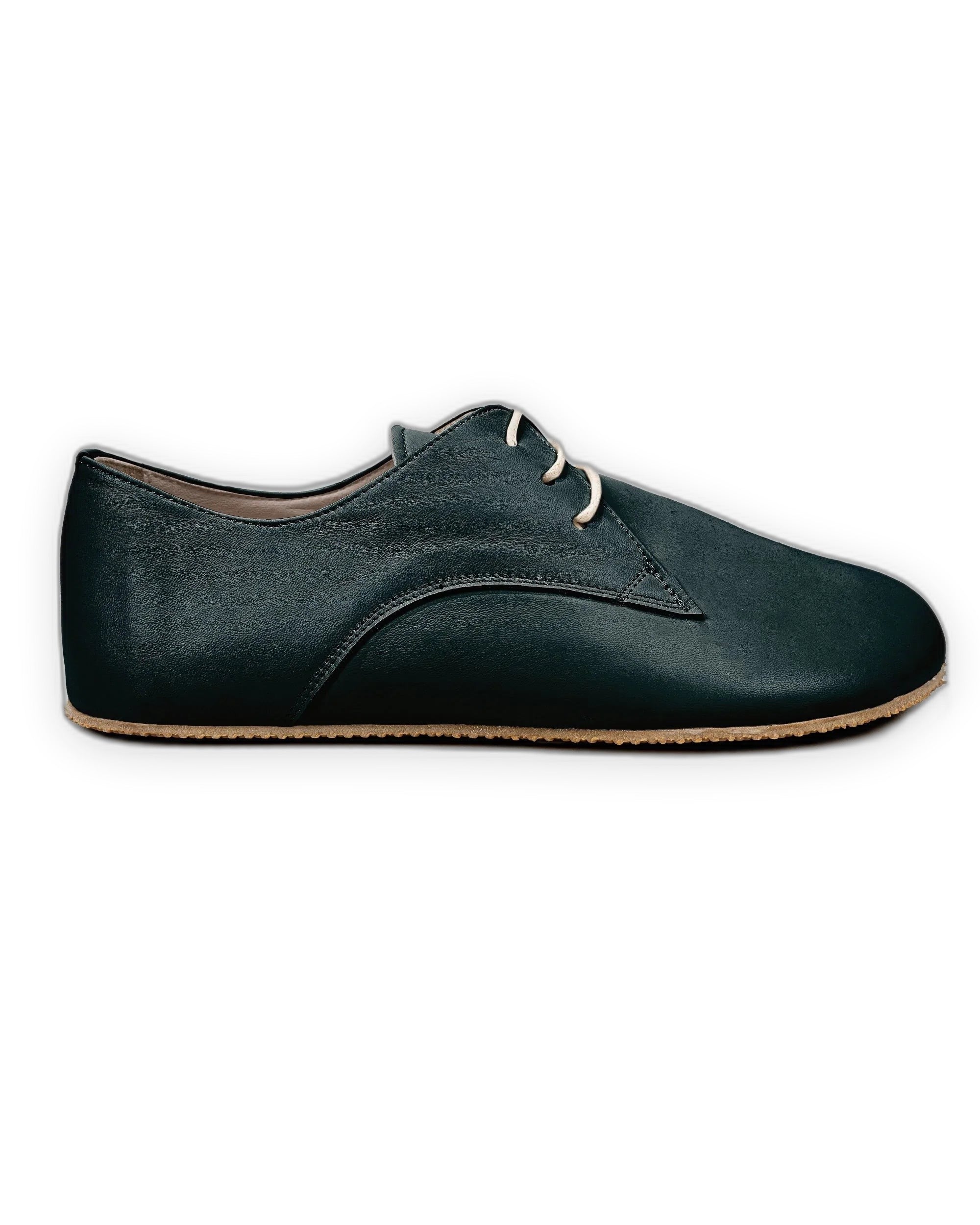 Side view Dark Green Oxford Shoes - Calf Leather Zero Drop | Bespoky