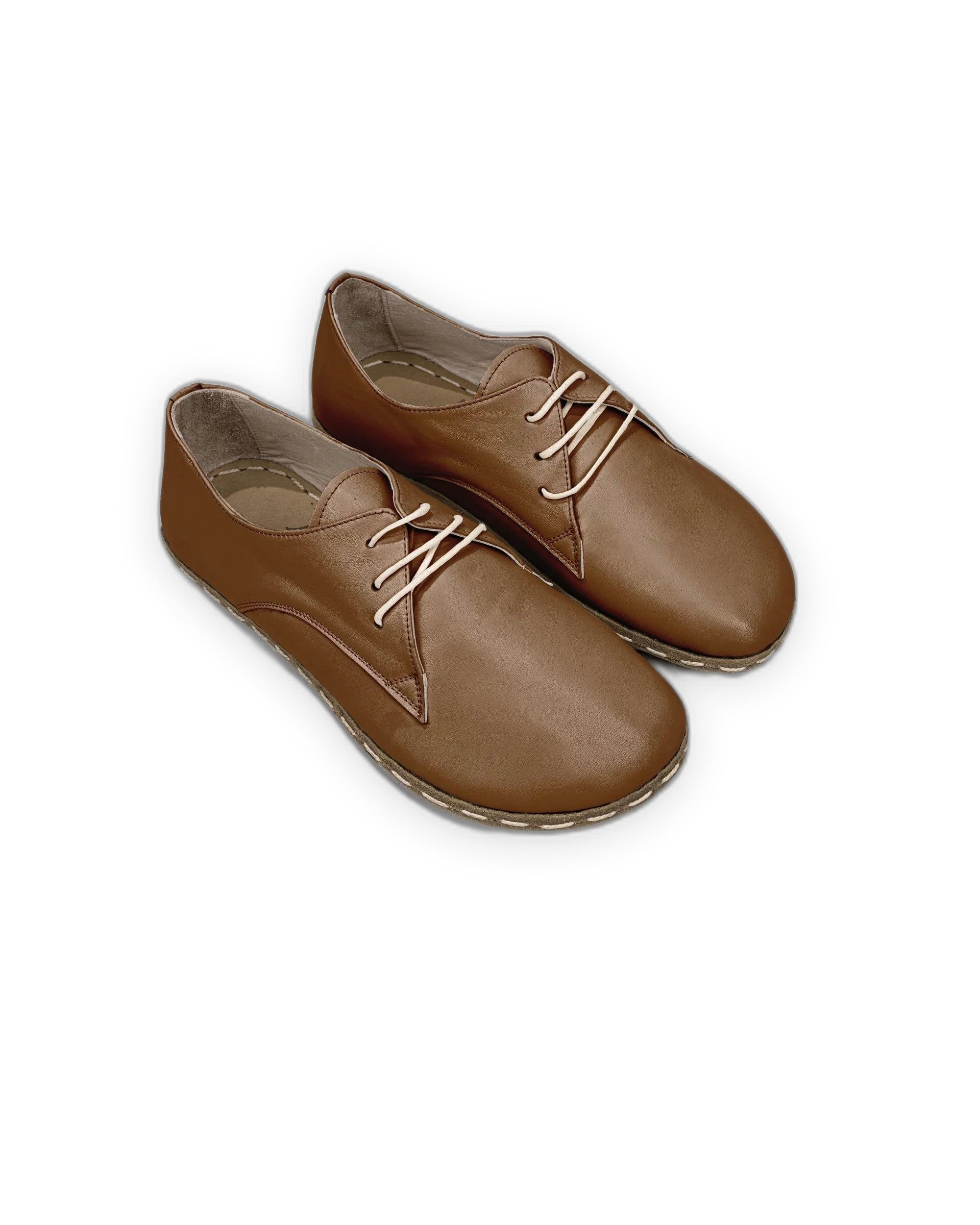 Men's Dark Tan Oxford Shoes - Handcrafted Calf Leather Wide Toe Box | Bespoky