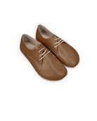 Men's Dark Tan Oxford Shoes - Handcrafted Calf Leather Wide Toe Box | Bespoky