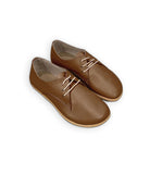 Men's Dark Tan Oxford Shoes - Handcrafted Calf Leather Wide Toe Box | Bespoky