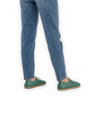Pair Green Oxford Shoes - Barefoot Wide Toe Calf Leather | Bespoky
