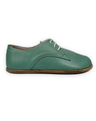 Detail Green Oxford Shoes - Handcrafted Calf Leather Turkey | Bespoky
