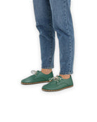 Pair Green Oxford Shoes - Barefoot Wide Toe Calf Leather | Bespoky