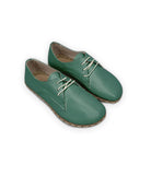 Men's Green Oxford Shoes - Handcrafted Calf Leather Wide Toe Box | Bespoky