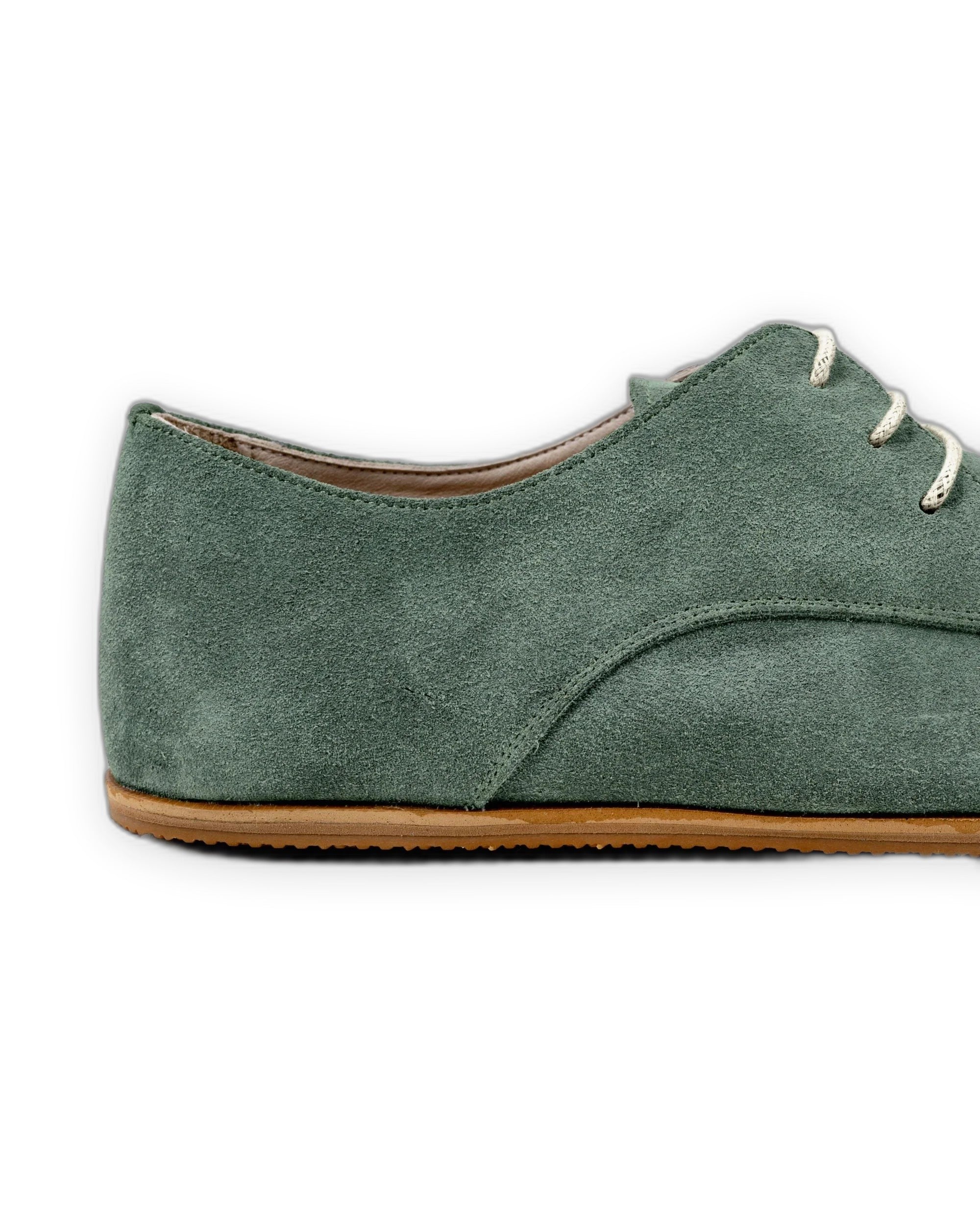 Top view Green Suede Oxford Shoes - Handcrafted Calf Leather | Bespoky